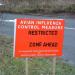 Sign warning of avian influenza