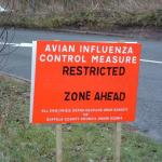 Sign warning about presence of avian flu