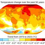 Change in avg temperature 1973-2003